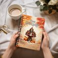 thumbnail image 3 of Happy Thanksgiving Whippet Turkey Costume Pumpkins Autumn Leaves Spiral Bound Journal Dog Lover 5x7in Spiral Notebook - 13014, 3 of 5