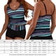 thumbnail image 2 of Traje de Baño Conjunto de bikini de 2 piezas con rayas horizontales Traje diario sin espalda para mujer (Multicolor M) Kuymtek Multicolor T M para Mujer, 2 of 7