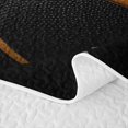 thumbnail image 5 of Castle Fairy Basketball Print Twin Quilt Set,Hoop Silhouette Pattern Twin Coverlet Set,Black Gold White, 5 of 7
