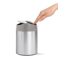 thumbnail image 5 of simplehuman bote de basura para mesa de cocina, baño, 1.5L, acero inoxidable, cepillado, 5 of 5