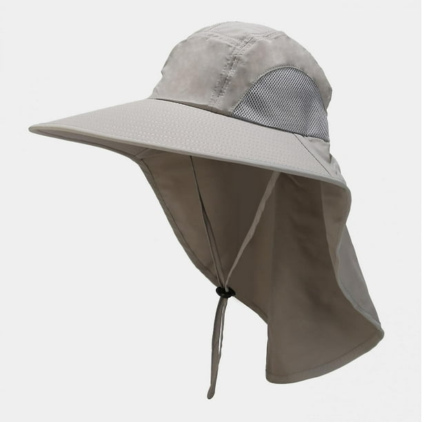 Fishing Hat With Neck Flap, Sun Protection Hiking Hat For Men Women Safari  Cap, Sun Hat Gardening Beach, Gray 