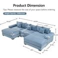 thumbnail image 2 of 130" Oversized Cloud Modular Sectional Sofa|U Shaped Couch|Corduroy Fabric|with Chaise|Deep Seat|Wide Armrest|Ergonomic Design|9 Pillows|Easy Assembly|for Living Room,Bedroom - Blue, 2 of 9