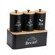 thumbnail image 2 of Juego de botes de cocina prácticos, utensilios de cocina multiusos, panera de metal Negro, 2 of 9