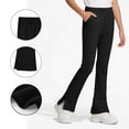thumbnail image 4 of Leey-World Girls School Uniform Pants Kids Pull On Straight Leg Stretchy Elastic Waist Trousers with Pockets 5-14 Years(Black,11-12 Years), 4 of 6