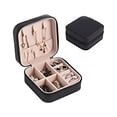 thumbnail image 1 of Jewelry Storage Box Zipper Large Capacity PU Capacity Display Leather Display Case Wedding Party Organizer Ring Earring Bracelets Accessories Black, 1 of 9