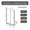 thumbnail image 3 of 36-37.2"W x 72"H Bifold Pivot Shower Door, 1/4"(6mm) Glass, Black, Foldable, 3 of 8