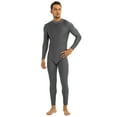 thumbnail image 2 of Rswnyirn Men's Spandex Turtleneck Bodysuit Long Sleeve Athletic Jumpsuit Grey X-Large, 2 of 7