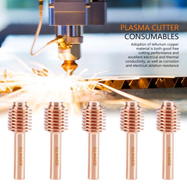 5 Piezas 220478 Electrodo + 5 Piezas 220480 Puntas de boquilla Cortadora de plasma Consumibles para MAX30 Antorcha Cortadora de plasma Boquilla de plasma Spptty herramientas industriales