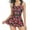 Red-05, variant on Lopeceal Women's Plus Size Swimsuits Tummy Control Flowy Mesh Swimwear Bathing Suits Flower Print Swimdress