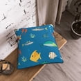 thumbnail image 3 of Velvet Decorative Throw Pillow Covers Set of 2, Soft Square Cushion Cover with Invisible Zipper Ocean Underwater Fish Printing, 18"x18", 3 of 7