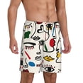 thumbnail image 2 of Pofeuu Aabstract Eyes Print Men's Soft Woven Elastic Waistband Sleep Pajama Short-XX-Large, 2 of 6