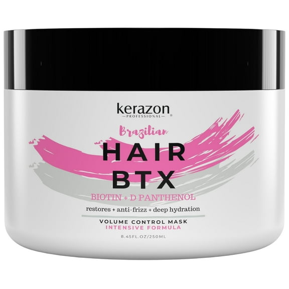 Kerazon Brazilian Hair BTX Smoothing Treatment Original Formula Anti-Frizz Volume Control Hair Mask For Dry, Damaged Hair 8fl oz