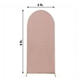 thumbnail image 3 of BalsaCircle 5 ft Blush Fitted Metallic Spandex Round Top Wedding Arch Backdrop Stand Cover Party Events Decorations, 3 of 8