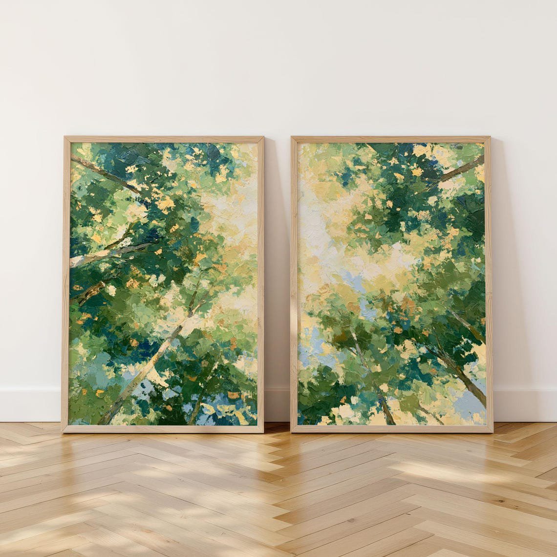 Dappled Light Forest Canopy, Impressionist Nature Prints, Set 2, Poster Only