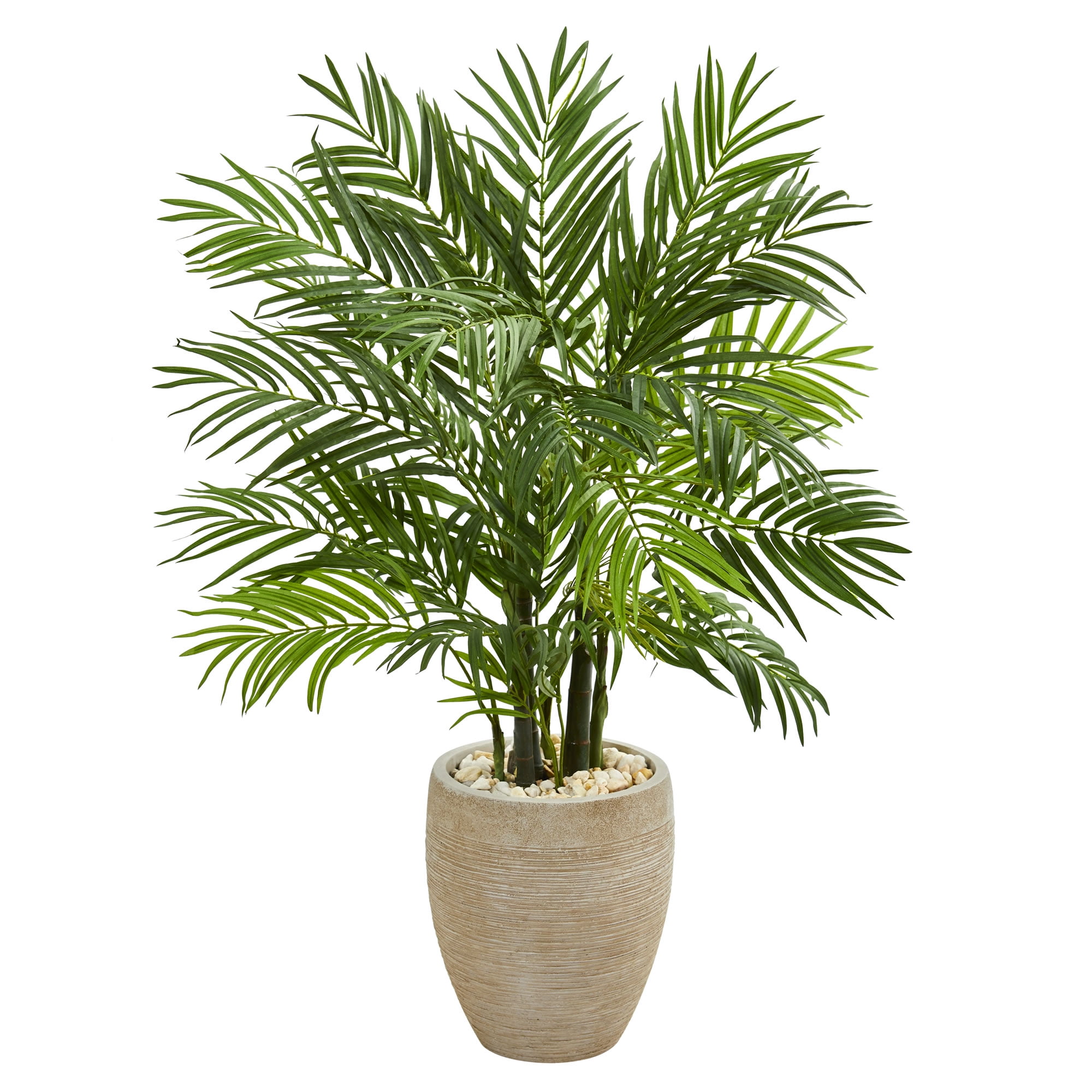 artificial palm tree areca indoor plants planter natural sand colored trees faux plant nearly ft 4ft tropical choose board walmart