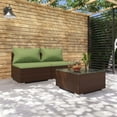 thumbnail image 1 of vidaXL 3 Piece Garden Lounge Set with Cushions Poly Rattan Brown, 1 of 4