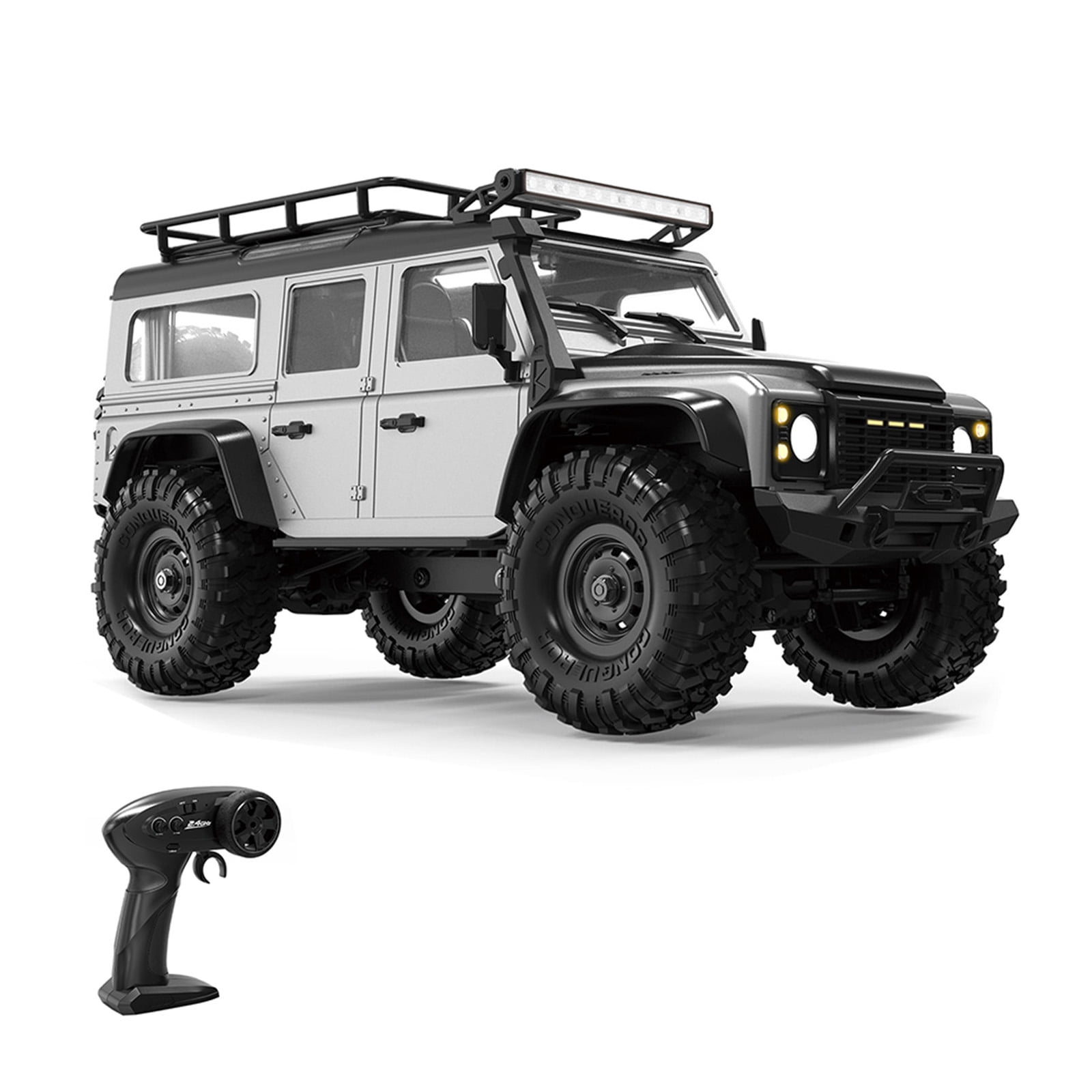 4WD Model Crawler Remote Control Truck 1/16 Scale Offroads Play Vehicle with LED Roof Light Adult Outdoor Competitive Toy