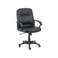 thumbnail image 6 of Lorell, Chadwick Managerial Leather Mid-Back Chair, 1 Each, Black, 6 of 10