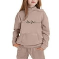 thumbnail image 4 of Girls 2-Piece Long Sleeve Hoodie and Pants Set, Letter Print Casual Outfit for Fall and Winter - Girls' Clothing Sets, 4 of 4