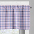 thumbnail image 3 of Ambesonne Checkered Valance Pack of 2, Country Style Soft, 42"X18", Violet Blue White Pink, 3 of 5