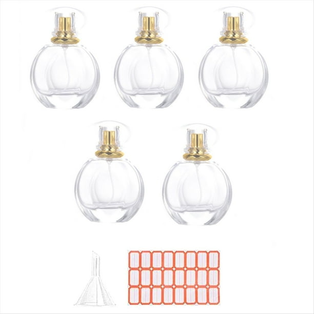 5 Uds. Botella Pulverizadora de 50ML, Atomizador Cosmético Pequeño, de Perfume, Contenedor Atomizador, Pulverizadoras de Vidrio para Viajes