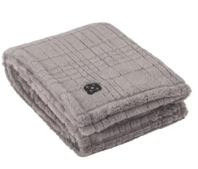 Berkshire Blanket Heated Luxe Faux Fur Throw Blanket, Gray, 50" x 60"