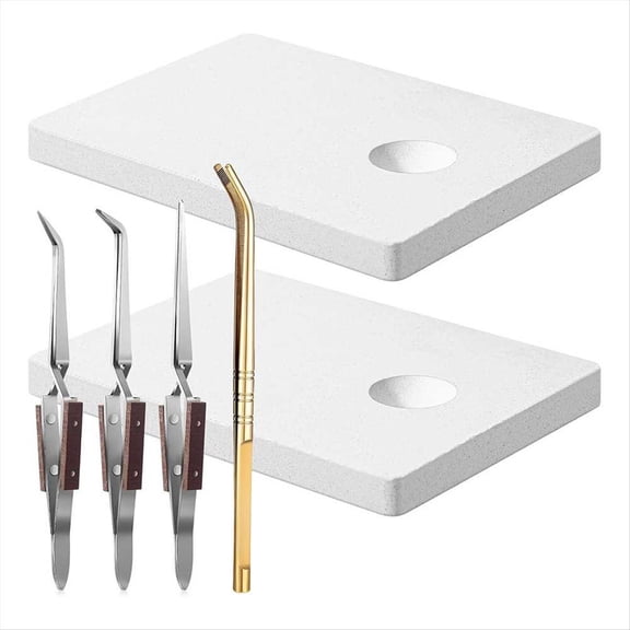 Rollbacks & More Jewelry Soldering Kit Ceramic Board Block Solder Plate with Slot for Making Firebrick Tool