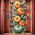 thumbnail image 5 of Wooden Welcome Sign Halloween Autumn Decor Pumpkins Thanksgiving Harvest for Fall Decoration Outdoor Indoor Home, 5 of 9