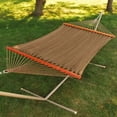 thumbnail image 2 of 82" x 55" Tight Weave Golden Brown Soft Polyester Rope Caribbean Double Hammock, 2 of 2