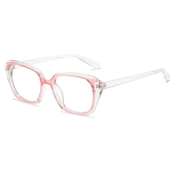 Transparent Pink Reading Glasses 1.00 for Women Blue Light Blocking Square Readers 1.00 HD
