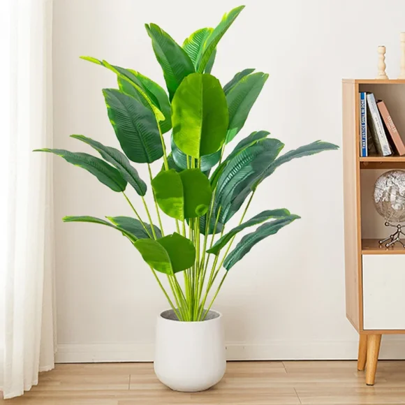 1pc Artificial Plants Large Tropical Palm Tree Fake Banana Plants Leaves Real Touch Plastic Monstera For Home Garden Party Decor,65cm 12 Leaves
