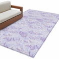 thumbnail image 2 of Area Rug for Living Room, Light Purple Flowers Non-Slip Indoor Large Carpet for Bedroom/Dining Room, Spring Vintage Flowers Rustic Plants Washable Low-Profile Floor Mat Runner Rugs - 3 x 5 Ft, 2 of 7