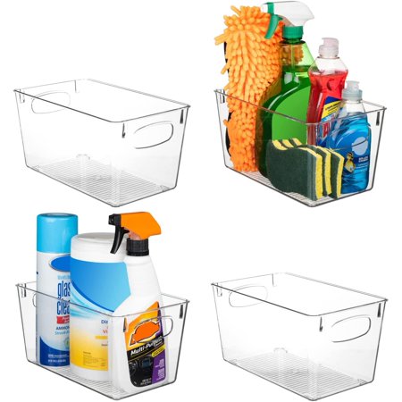 Clear Plastic Storage Bins – Perfect Kitchen Organization and Storage or Pantry Storage – Fridge Organizer Pantry Organization and Clear Storage Bins Cabinet Organizers