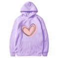 thumbnail image 5 of Lmnyox Valentine's Day Hoodies for Women Cute Heart Graphic Long Sleeve Hooded Pullover Valentine's Sweatshirts, 5 of 5