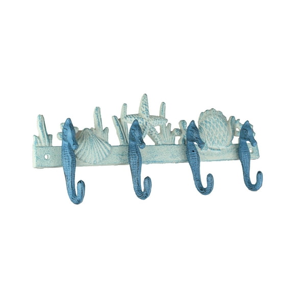 Zeckos Seahorse Wall Hook Nautical Decorative Coat Rack Beach Home Decor