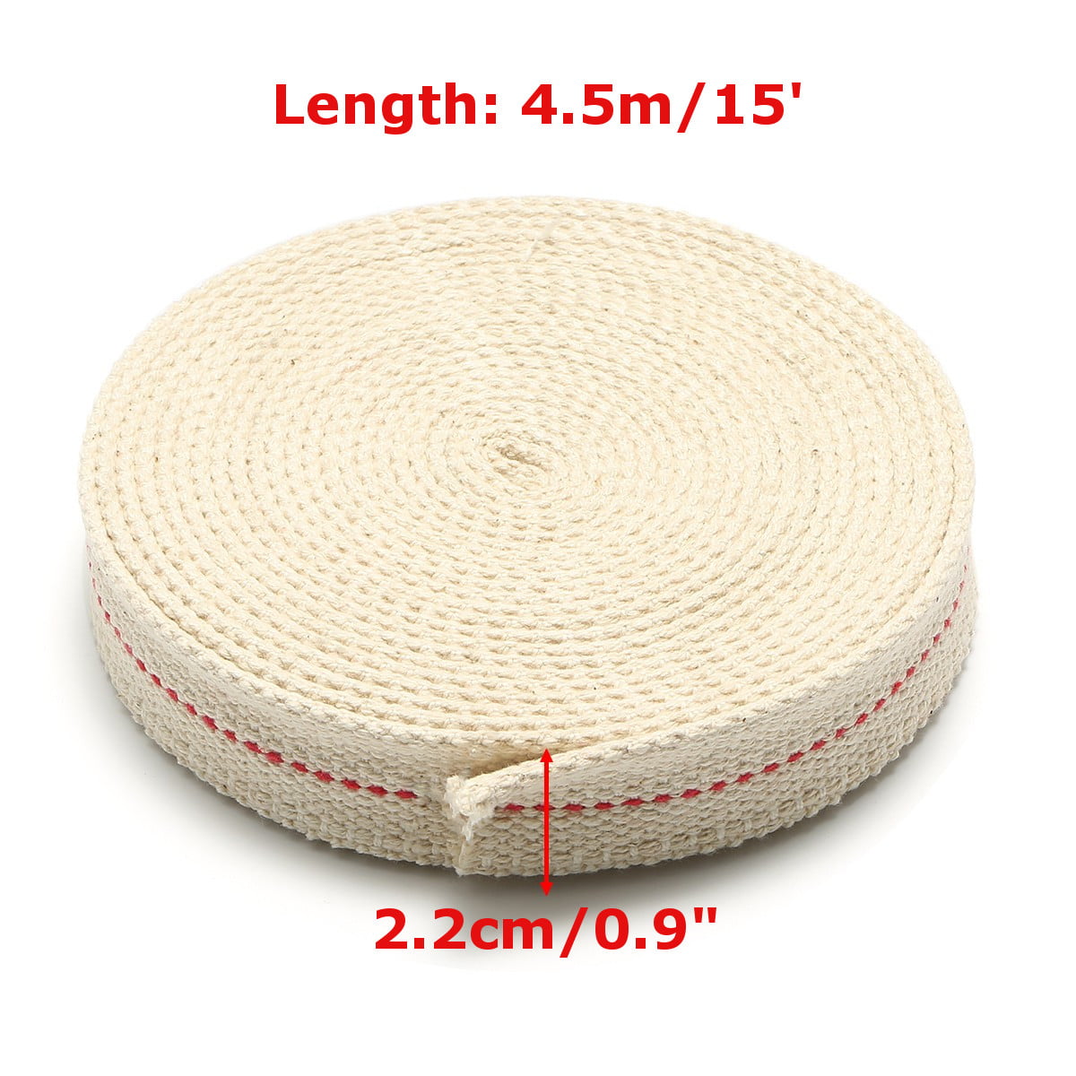 7/8'' 15ft Flat Cotton Oil Lamp Wick Roll For Oil Lamps and Lanterns DIY 