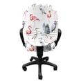 thumbnail image 3 of Flamingo Office Chair Slipcover, Heron and Flamingo Birds with Watercolor Design Wildlife Nature, Protective Stretch Decorative Fabric Cover, Standard Size, Grey Vermilion White, by Ambesonne, 3 of 5