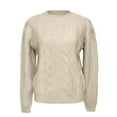 thumbnail image 4 of TANGNADE Women's Semi Turtleneck Sweater Long Sleeve Solid Color Pullover with A Base Shirt Autumn and Winter Warm, Beige M, 4 of 4