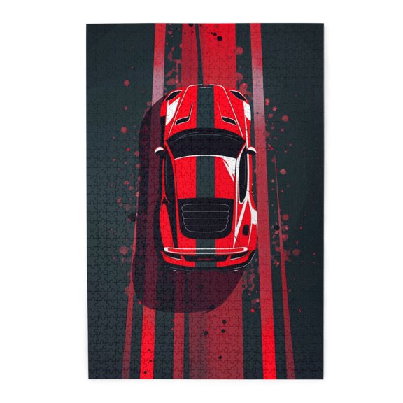 1000 PCS 1000 Piece Puzzle For Adults Red Sports Car,Challenging Brain Exercise,Enjoy The Puzzle Solving Process,Great For Relaxation And Display For Puzzle Enthusiast,Charm Sports Car Wooden Puzzle