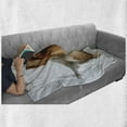 thumbnail image 6 of Yorkie Soft Flannel Fleece Throw Blanket, Photo of Yorkshire Terrier with Groomed Hair Lying Beside It Yorkie, Cozy Plush for Indoor and Outdoor Use, 50" x 60", Brown White, by Ambesonne, 6 of 6