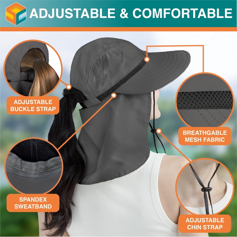 SUN CUBE Women Sun Hat Neck Flap Cover, UV Protection Wide  display picture 1