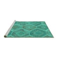 thumbnail image 2 of Ahgly Company Machine Washable Indoor Square Southwestern Turquoise Blue Country Area Rugs, 5' Square, 2 of 4