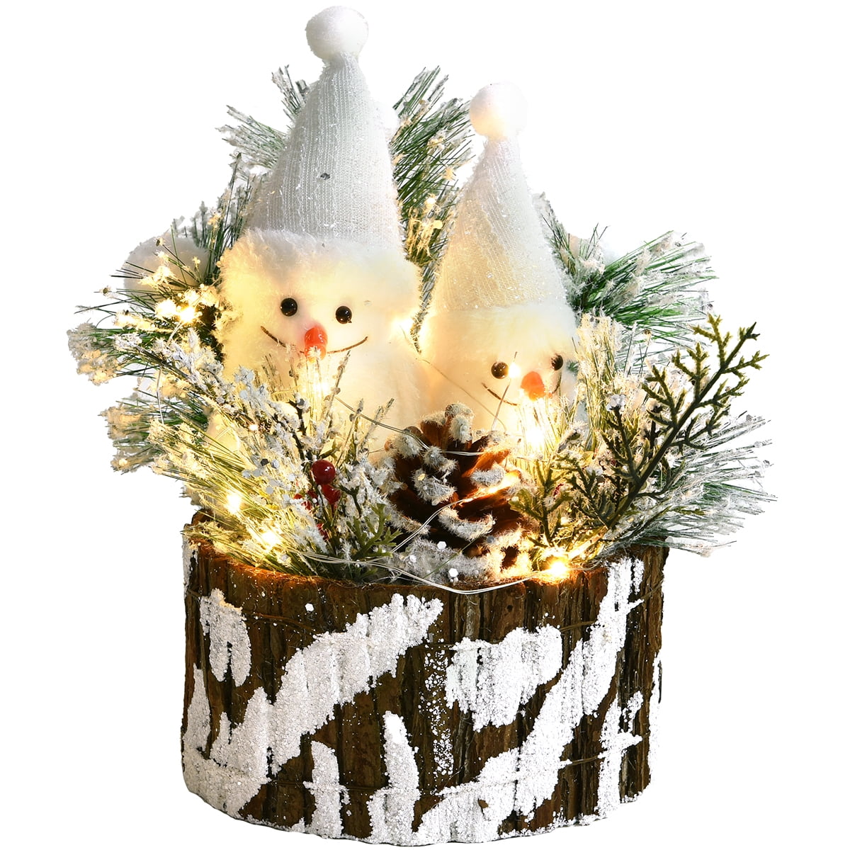 Doingart Christmas Snowman Tabletop Decorations Indoor with LED Light