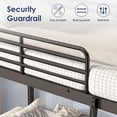 thumbnail image 2 of Twin Over Twin Metal Bunk Bed, Heavy Duty Bunk Bed Frame with Safety Ladder & Guardrail, Space-Saving Sturdy Bed for Juniors Teens Adults, No Box Spring Needed, Black, 2 of 7