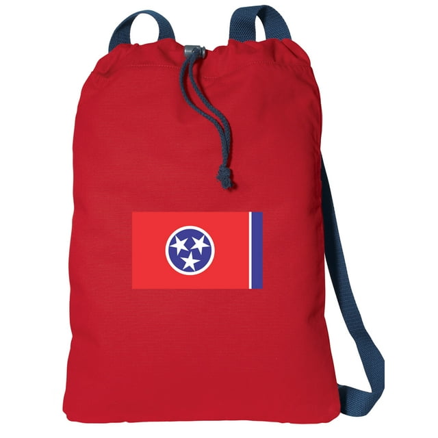 Canvas Tennessee Drawstring Bag DELUXE Tennessee Flag Backpack Cinch Pack for Him or Her