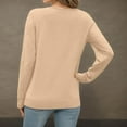thumbnail image 5 of EDFBUYKRS Women Tops Fall Casual Long Sleeve Loose Fit Tunic Tops V Neck Lace Blouses Comfy Soild Color Tshirts Size M, 5 of 9