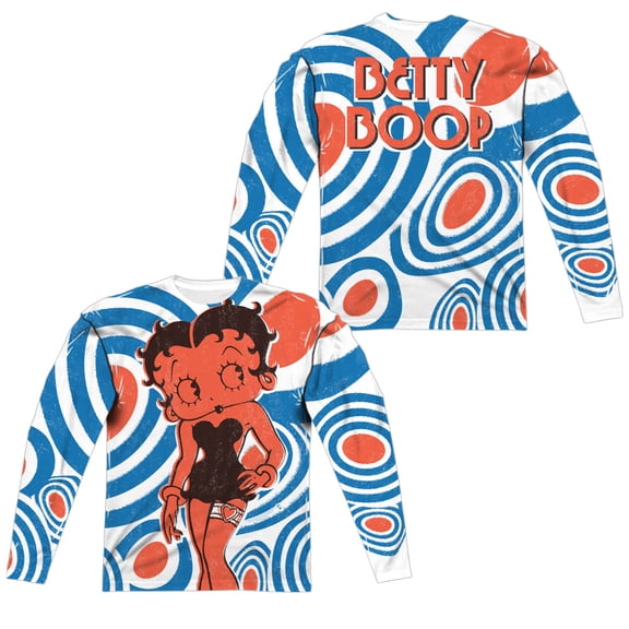 Betty Boop Mod Rings (Front Back Print) ( Print) Mens Long Sleeve Sublimation Shirt