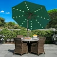 thumbnail image 2 of ABCCANOPY 10.5ft Patio Solar Umbrella LED Outdoor Umbrella with Tilt and Crank, Forest Green, 2 of 10