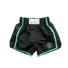 black and green, variant on Ancient Thai Boxing Training Shorts Men's Boxing Clothing Women Free Fight Shorts Free Fight Custom
