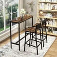 thumbnail image 3 of Resenkos 3 Piece Dining Set Dining Table Set with 2 Chairs Breakfast Table for Kitchen, Modern Kitchen Table and Chairs for 2, Industrial, Living Room, Party, Room, Brown, 3 of 8